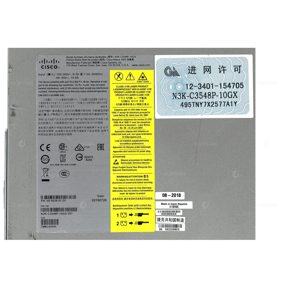 Cisco N3K-C3548P-10GX 48x SFP+ 10Gb LAN_ENTERPRISE_SERVICES_PKG Ethernet Switch